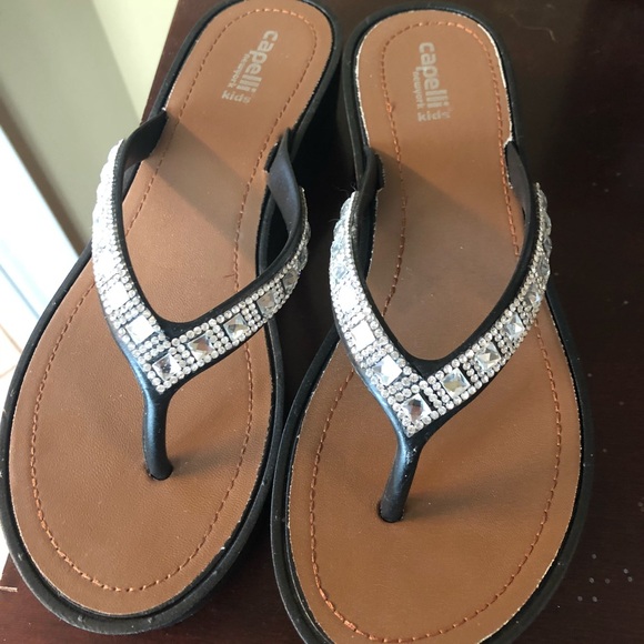 capelli rhinestone flip flops
